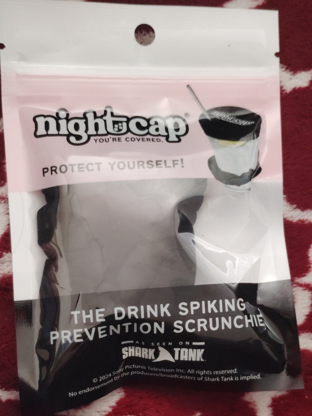 Nightcap Black Drink Spiking Prevention Scrunchie